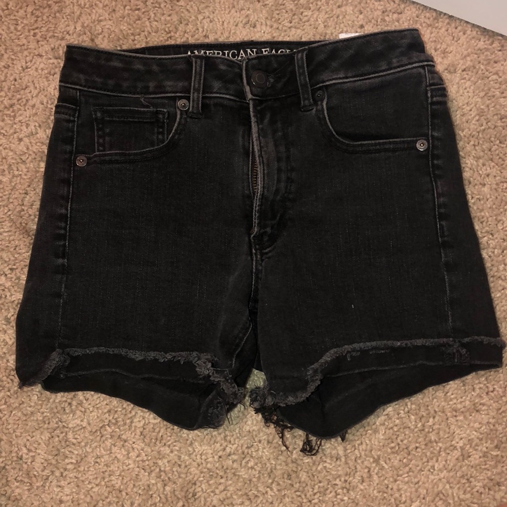 “Super high rise shortie”black shorts